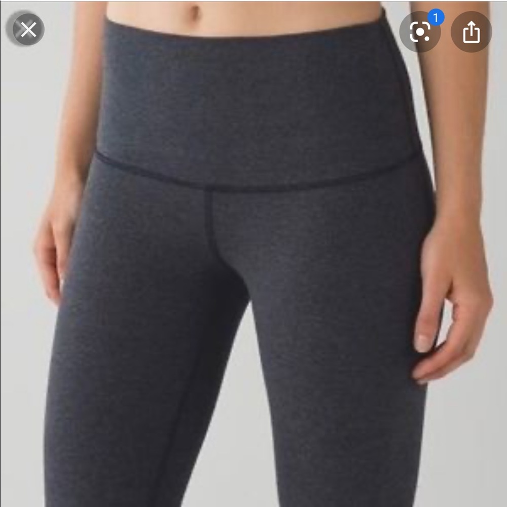 Lululemon grey cotton wunder under 3/4 length